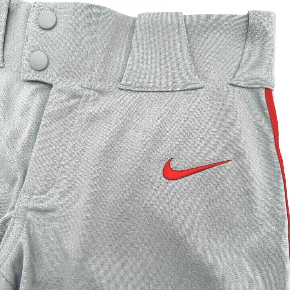NIKE NWT Boys Medium Vapor Select Baseball Pants BQ6443-056 Gray Red Stripe NEW - Picture 2 of 8